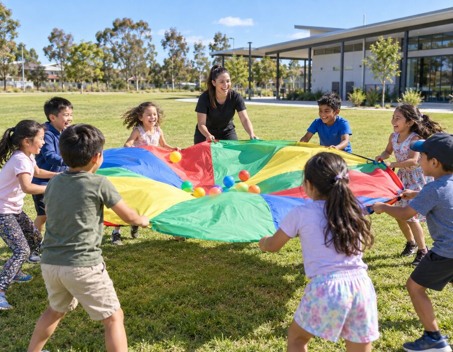 Children at a outdoor party in a typical Blacktown setting. Use a real local photograph o