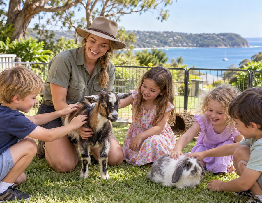 Children at a birthday party in a typical Central Coast setting. Use a real local photograph