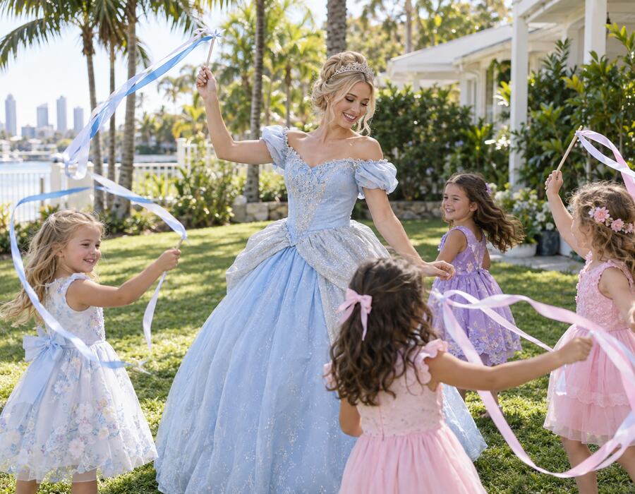 Princess dance setup that reflects the kind of spaces common in Goldcoast .